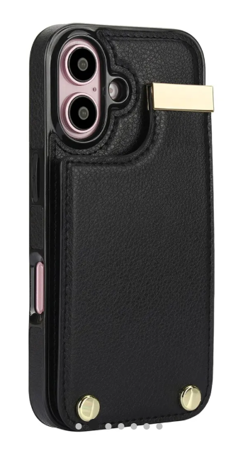 iPhone 16 Wallet case in PU Leather - Black