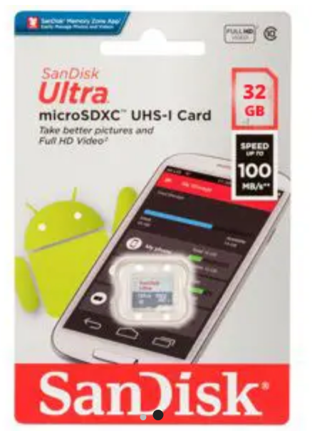 SanDisk Ultra MicroSDHC 32GB – 100MB/s, UHS-I Class 10