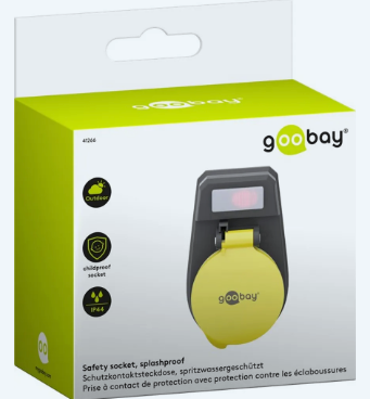 Goobay Grenuttag för Utomhusbruk IP44 3680W – Svart/Gul