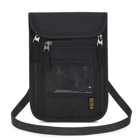 Multifunctional Passport ID Bag with Anti-Theft Protection - Black