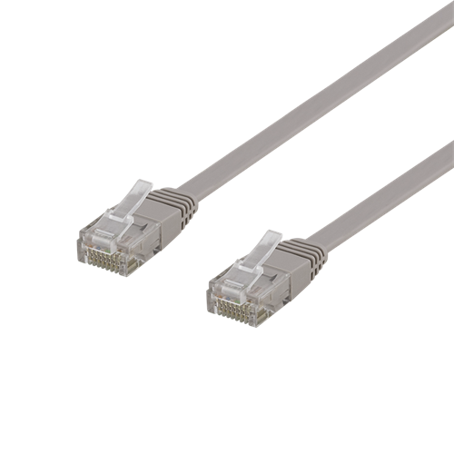 Deltaco Flat Cat6 network cable, 7m, grey