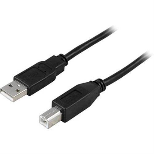 Deltaco USB 2.0 Cable, Type A male - Type B male, 5m - Black