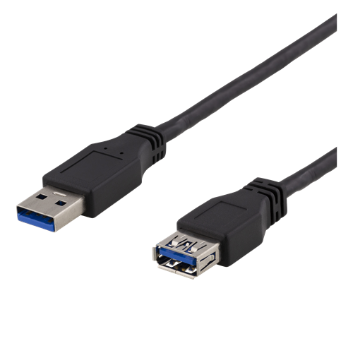 Deltaco USB 3.1 Gen1 Extension cable, ha - ho 2m - Black