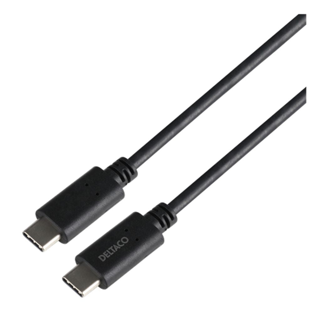 DELTACO USB4 kabel 40Gbps USB-C to USB-C, 240W, 0.8m, LSZH - svart