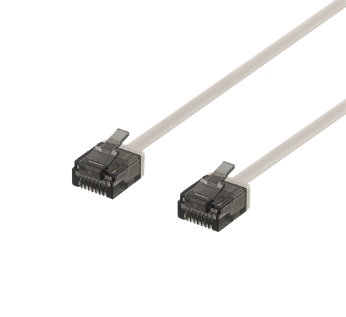 DELTACO Cat6a patch cable, flat, 1.5m, grey