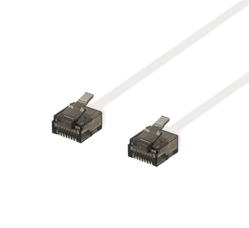 DELTACO Cat6a patch cable, flat, 5m, white