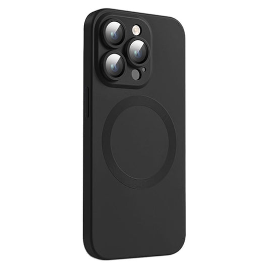 iPhone 15 Pro MagSafe Case Liquid Silicone with Lens Protector - Black