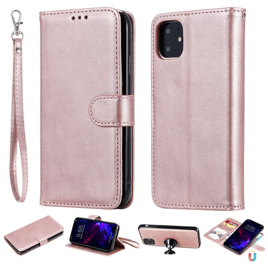 IPhone 11 fodral med Carrying Strap - Rose guld