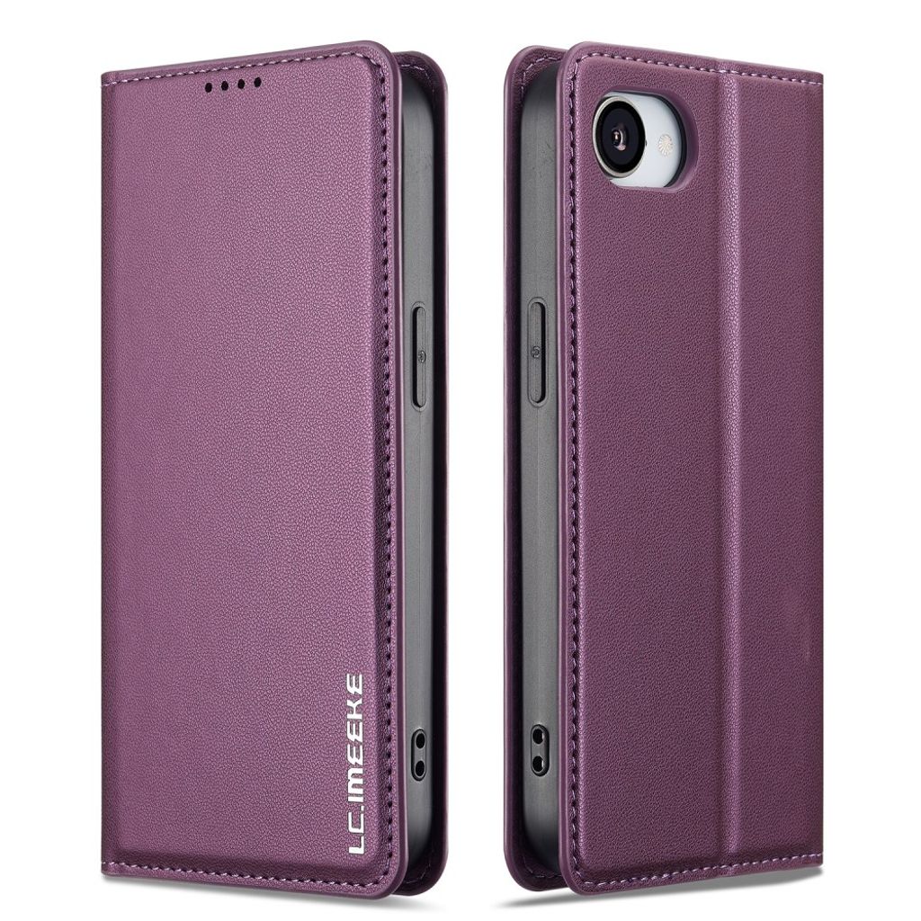 LC.IMEEKE iPhone 17e/16e Wallet Fodral Stand PU Leather - Purple