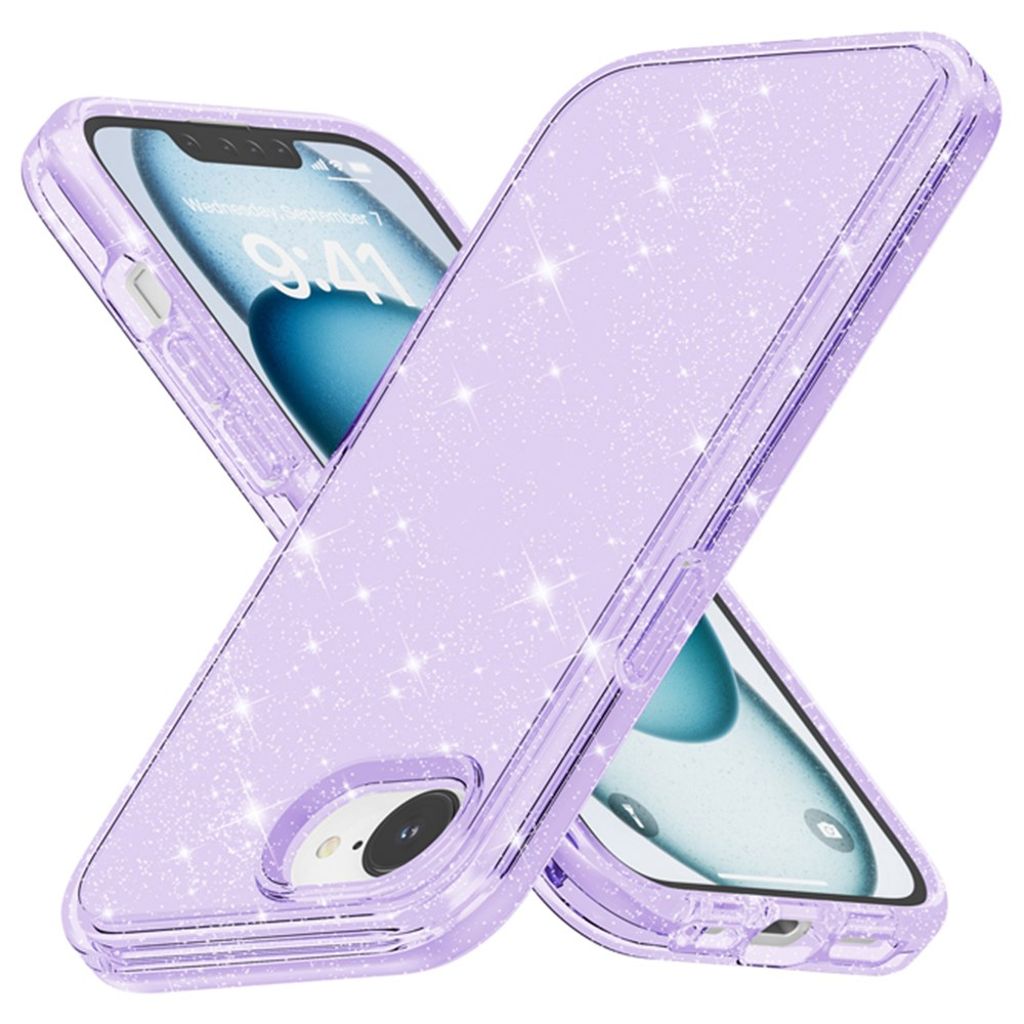 iPhone 17e/16e Glitter Skal - Purple