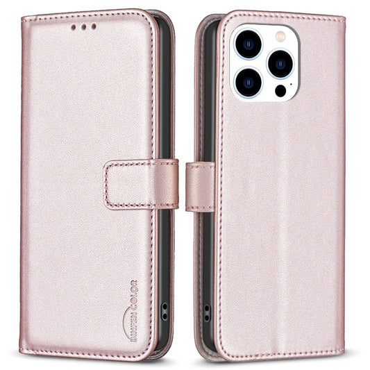 BINFEN COLOR iPhone 16 Pro Max plånboksfodral med stativ - Rose guld