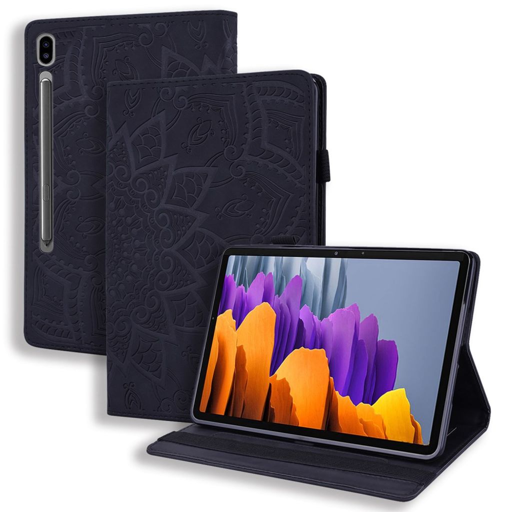 Samsung Galaxy Tab S9 FE / S10 FE etc. Cover with floral pattern - Black