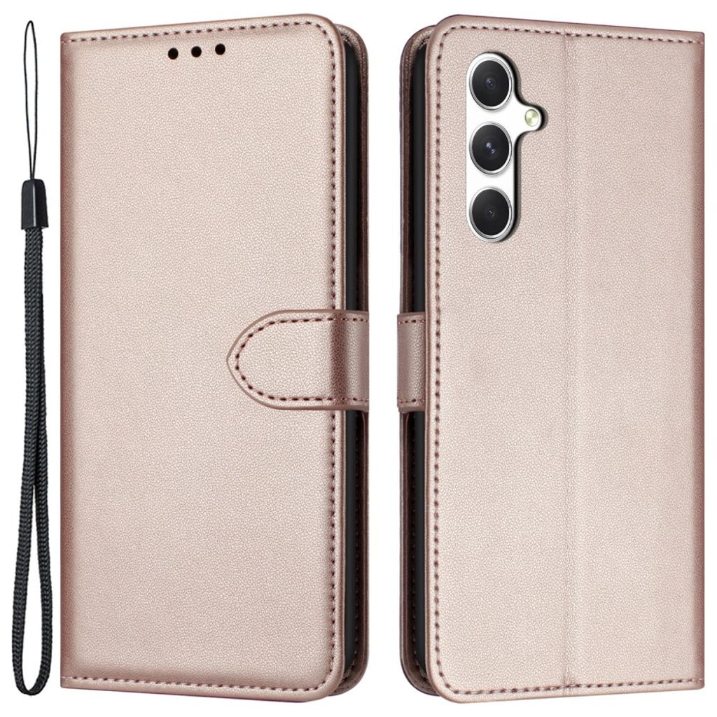 Samsung Galaxy S25 / S24 plånboksfodral with Strap – roséguld