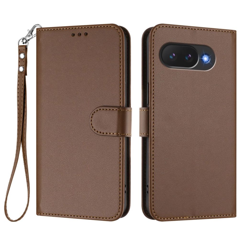 Google Pixel 10a plånboksfodral Card Holder stativ PU Leather – brun