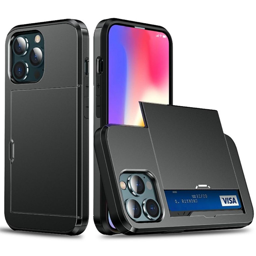AMORUS iPhone 12 Pro Max skal with kortfack – svart