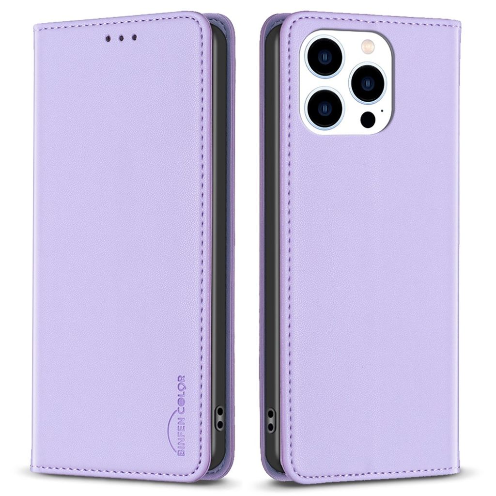BINFEN COLOR iPhone 16 Pro plånboksfodral med Card Slots - lila
