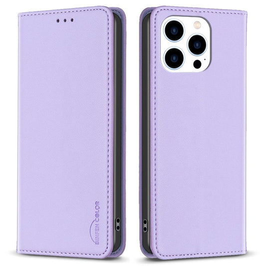 BINFEN COLOR iPhone 16 Pro plånboksfodral med Card Slots - lila