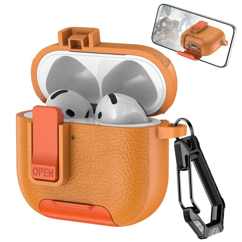 AirPods 4 Case Lock Stand Design Carabiner - Orange