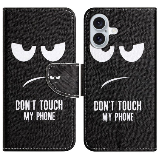 iPhone 16 phone cover with card slot and a stand - Black/White