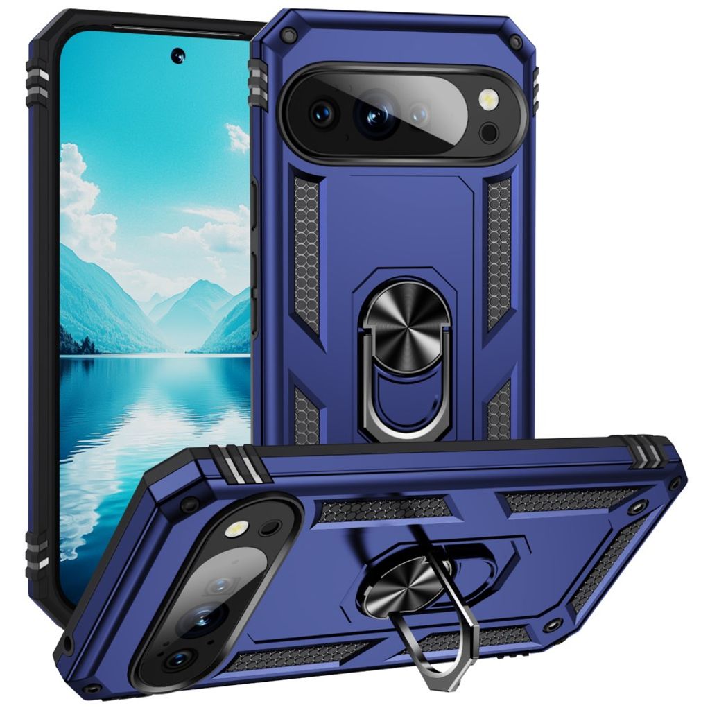 Google Pixel 10 / 10 Pro mobilskal with stativ – blå