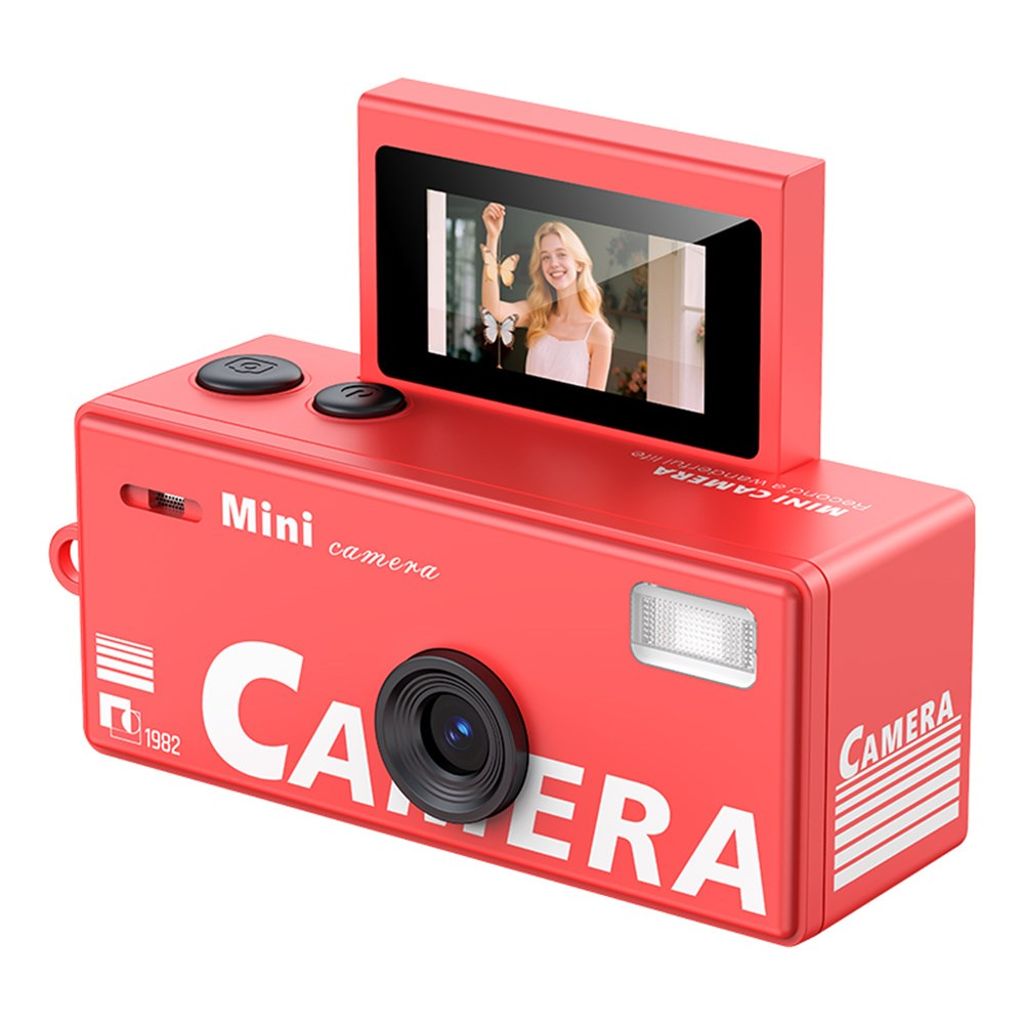 LK-030 Mini Digital Camera 720P HD with Keychain and 0.96" Display – Red
