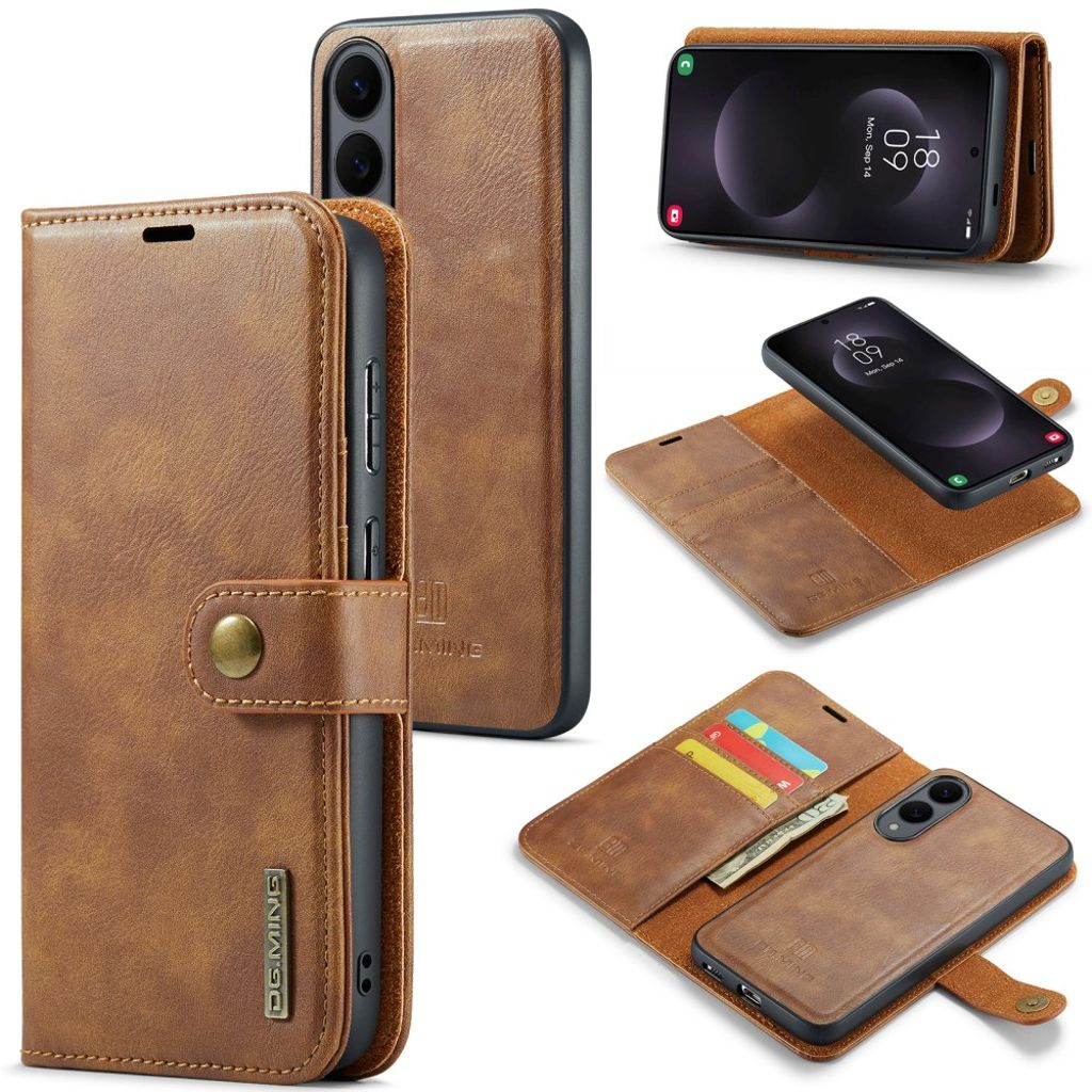 DG.MING Samsung Galaxy S25 Edge Wallet Cover - Brown