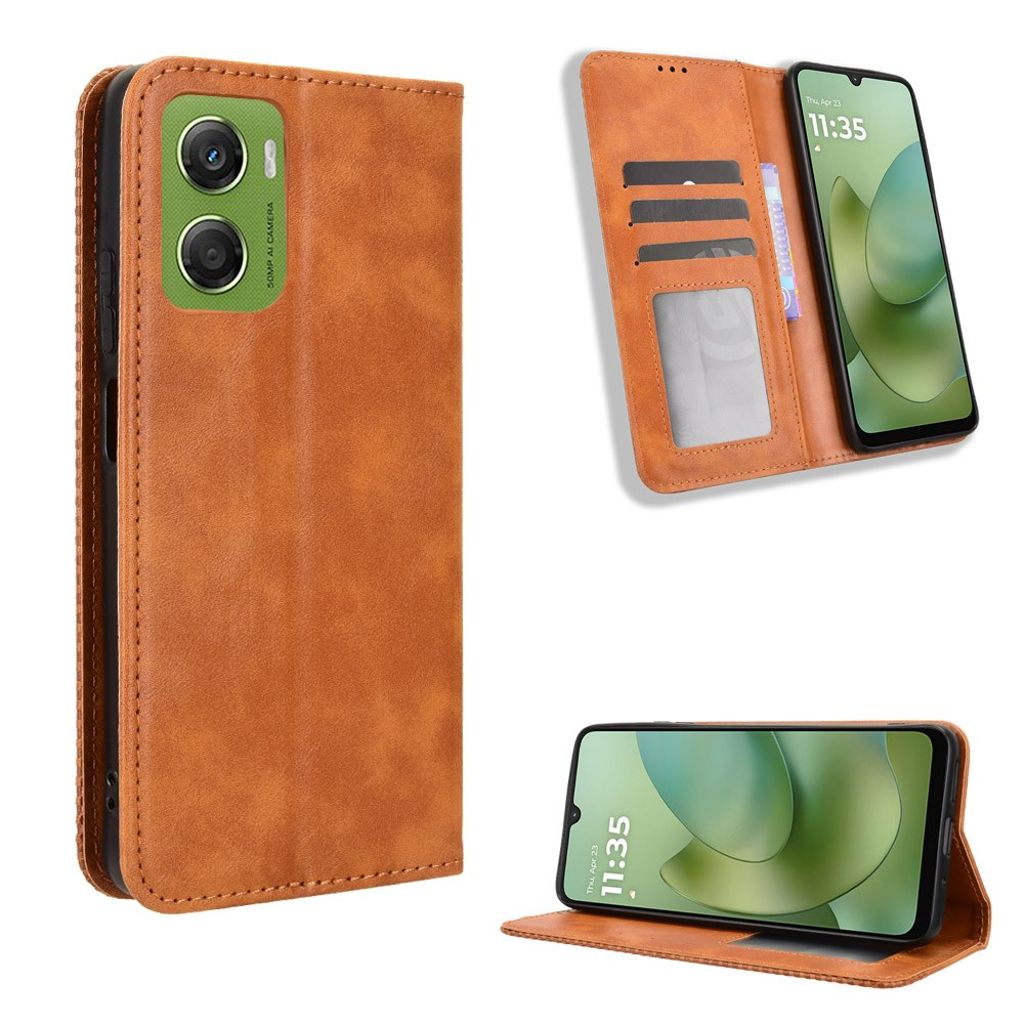 Motorola Moto G06 Power 4G / G06 4G plånboksfodral with stativ – brun