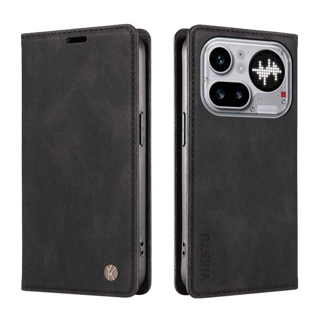 YIKATU Nothing Phone (4a) Pro plånboksfodral PU Leather – svart