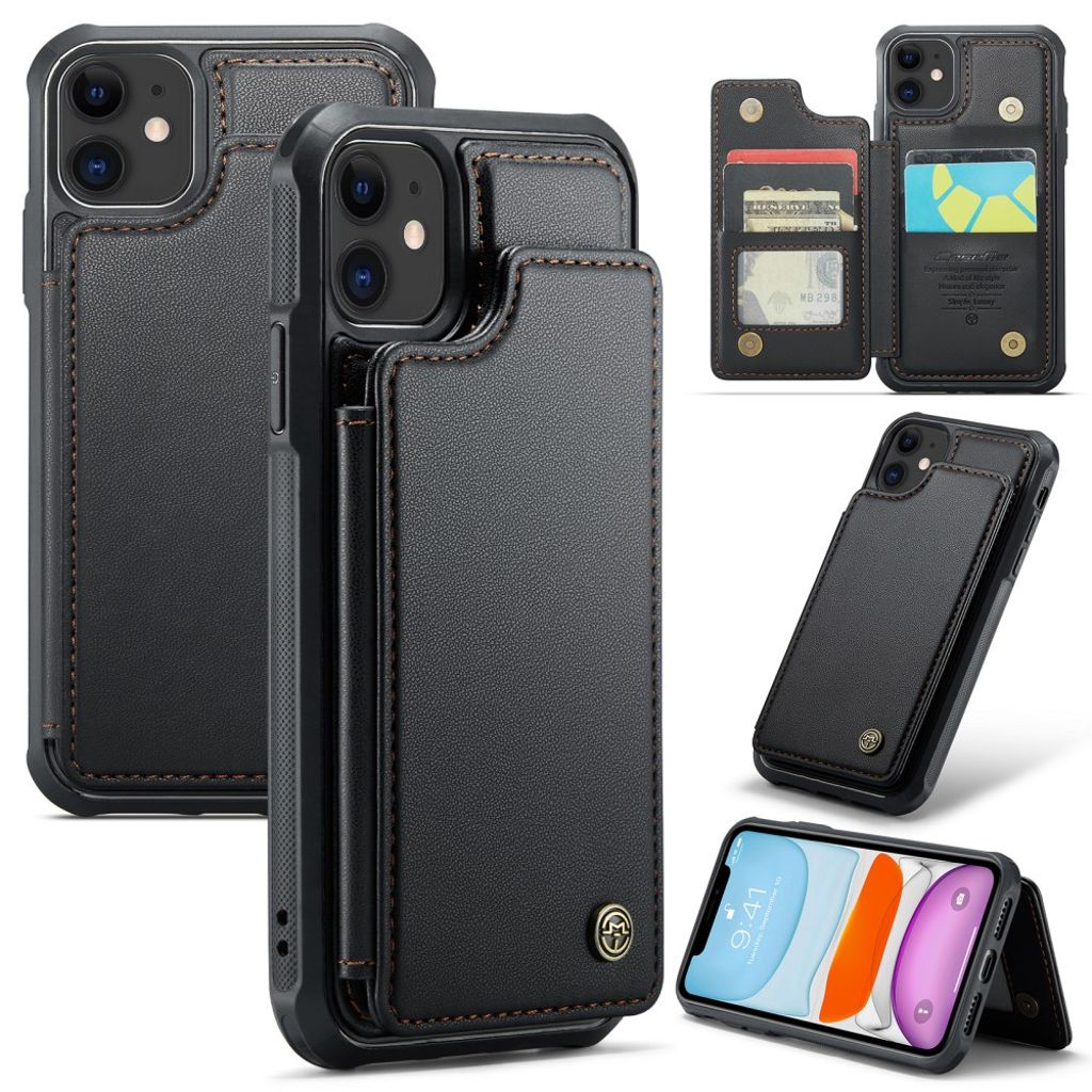 CASEME iPhone 11 skal with 5 kortfack – svart