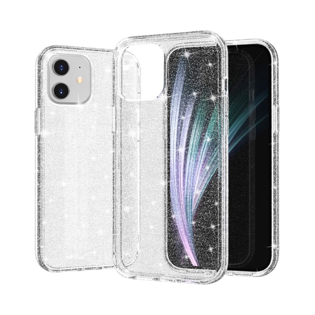 IPhone 12 Mini skal Glitter – silver