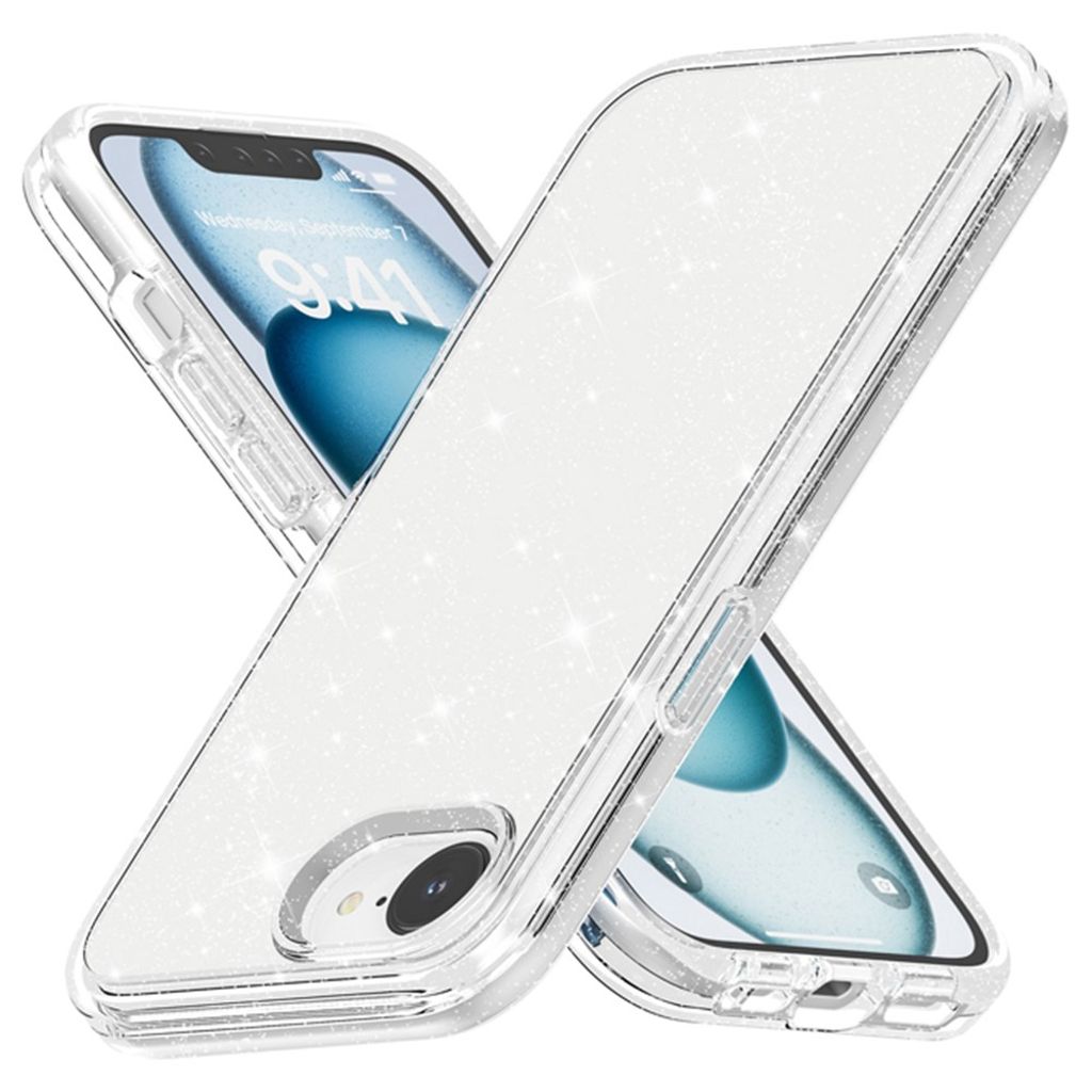 iPhone 17e/16e Glitter Skal - Transparent