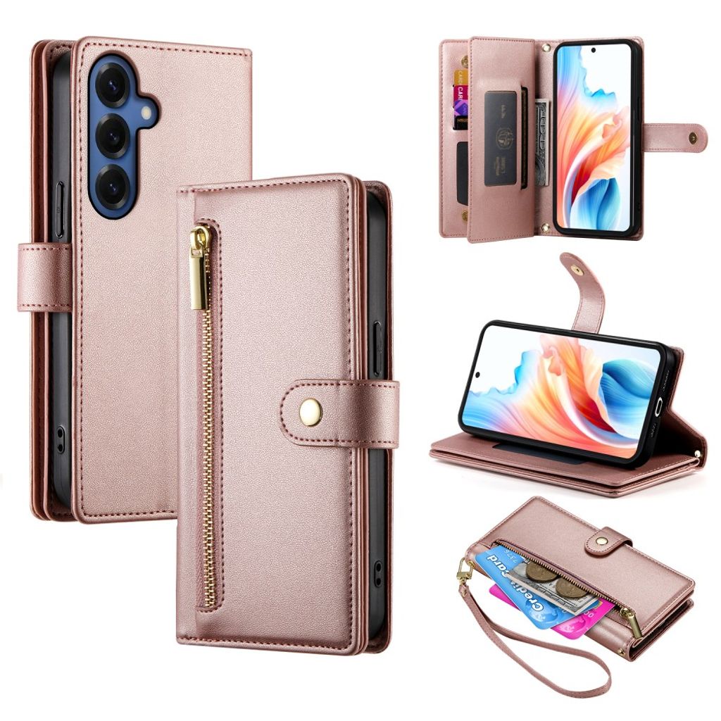 Samsung Galaxy S26 plånboksfodral with Strap – rosa