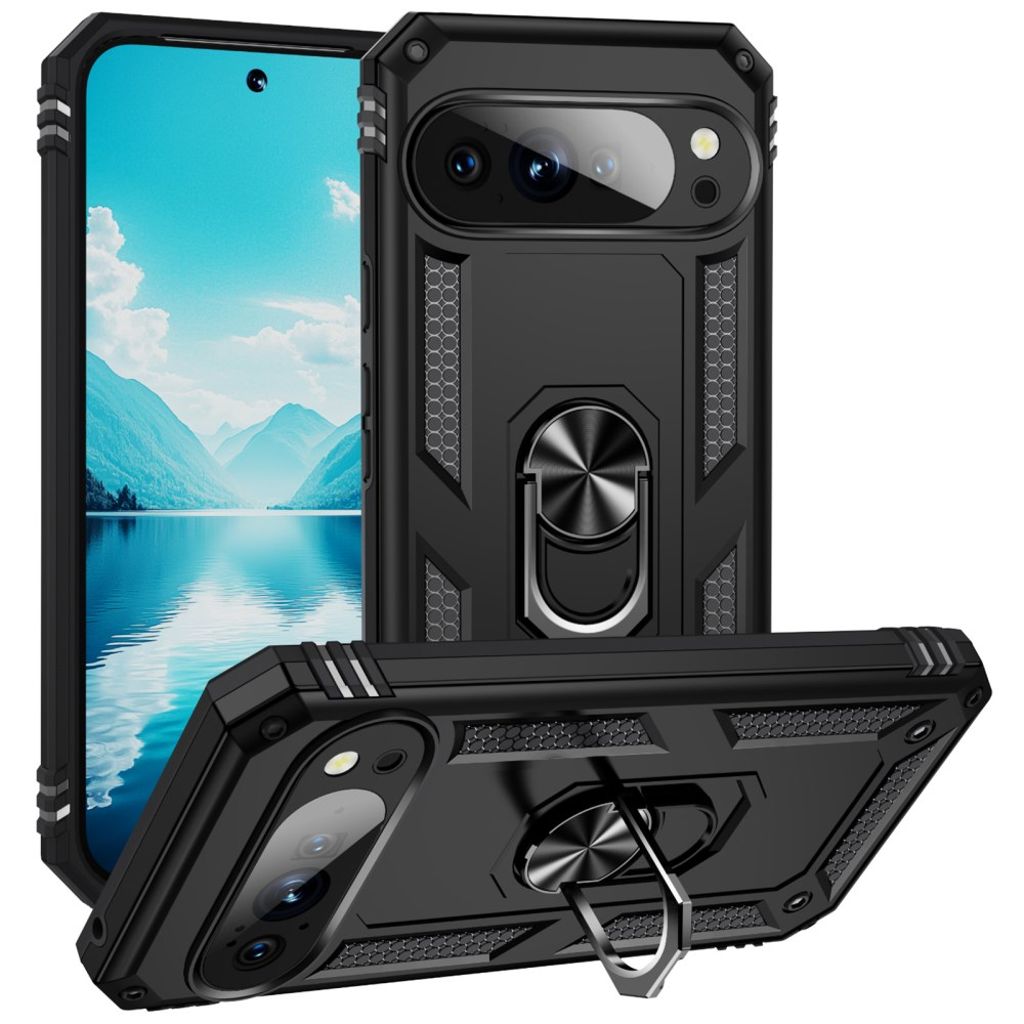 Google Pixel 10 / 10 Pro mobilskal with stativ – svart