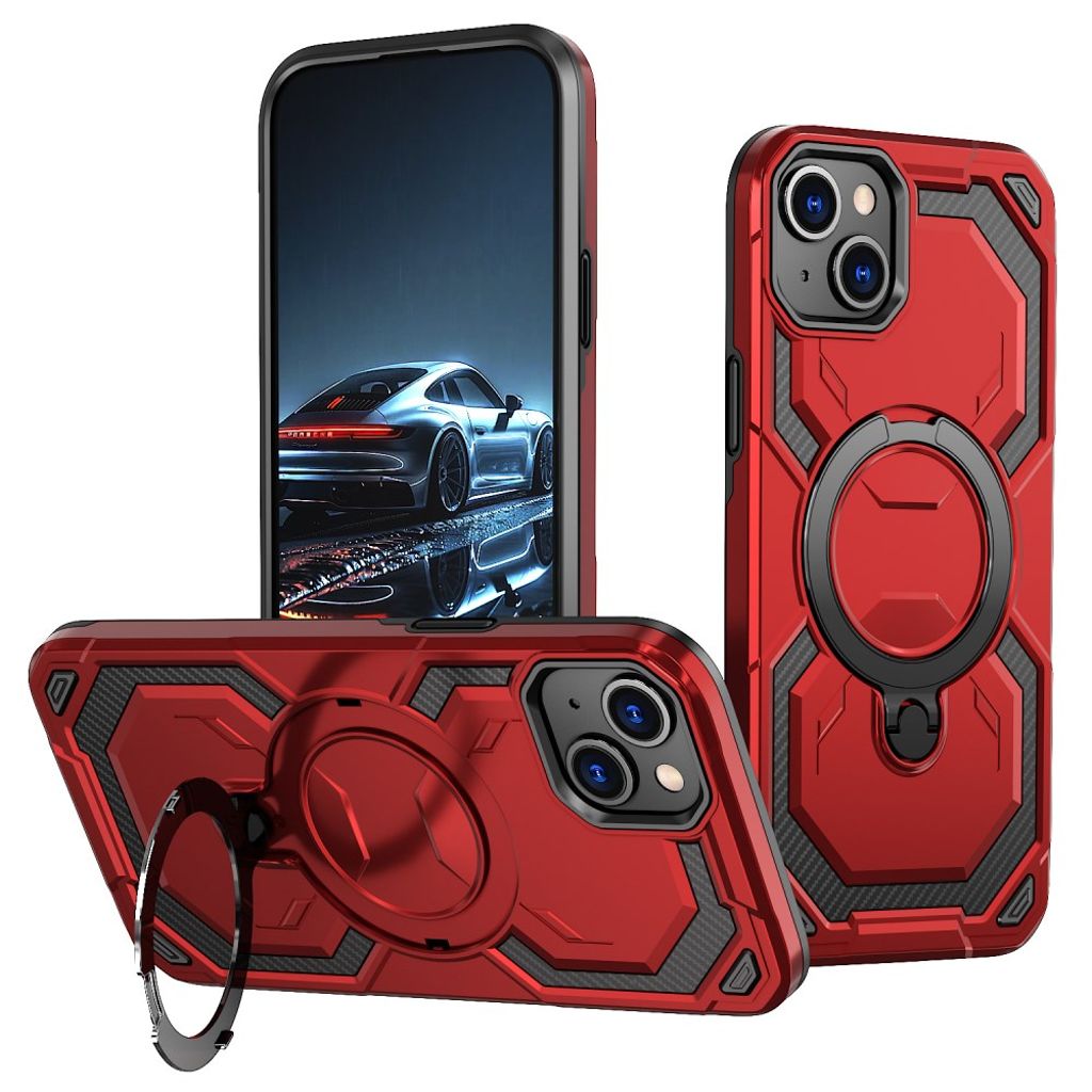 IPhone 13 magnetiskt skal Ring stöd – röd