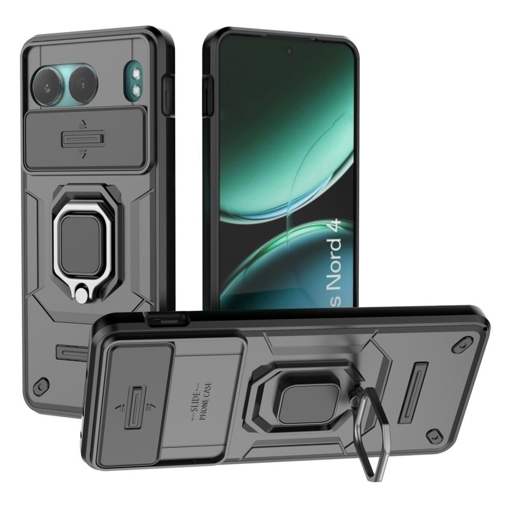 OnePlus Nord 4 skal with a stativ – svart
