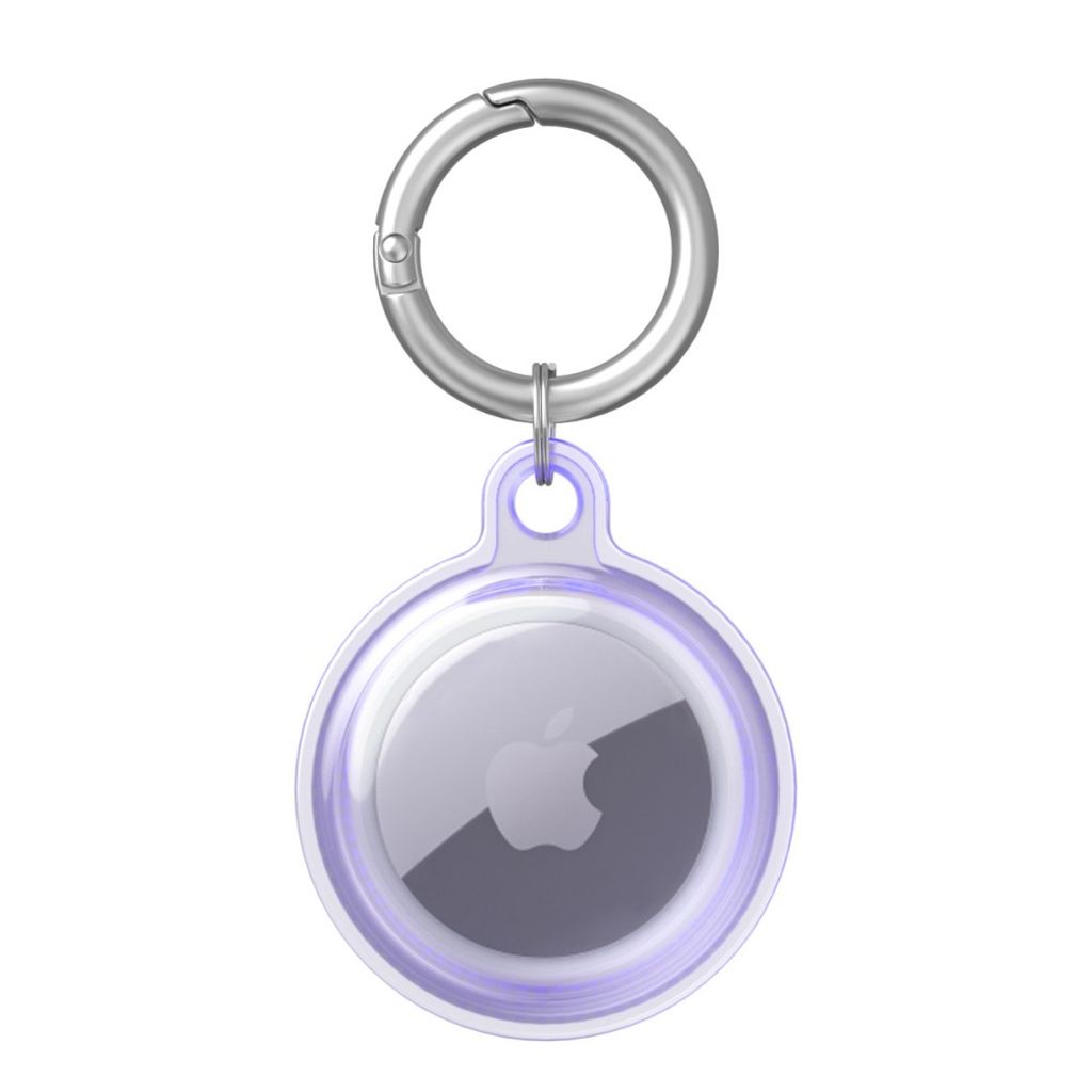 Apple AirTag Case with Keychain - Transparent Purple