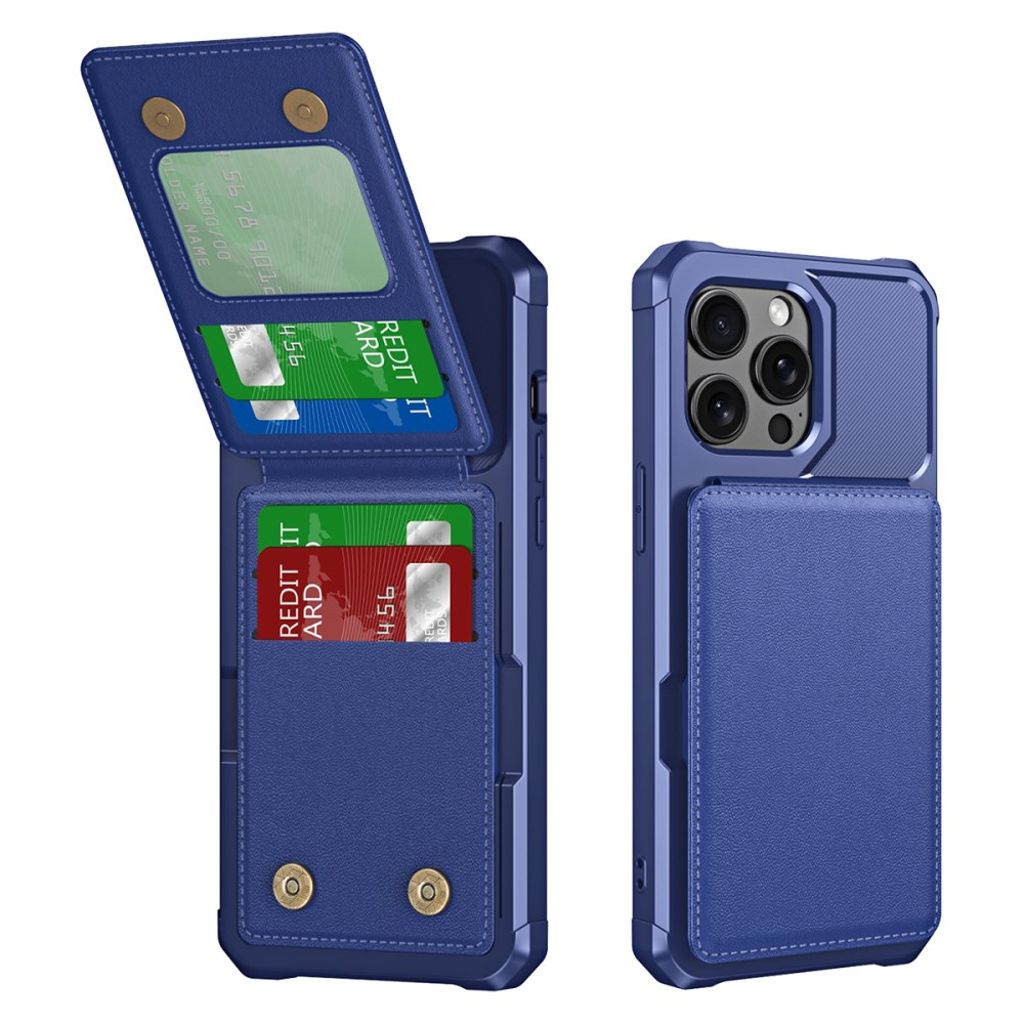 IPhone 14 Pro Max stöd plånboksfodral – Dark blå