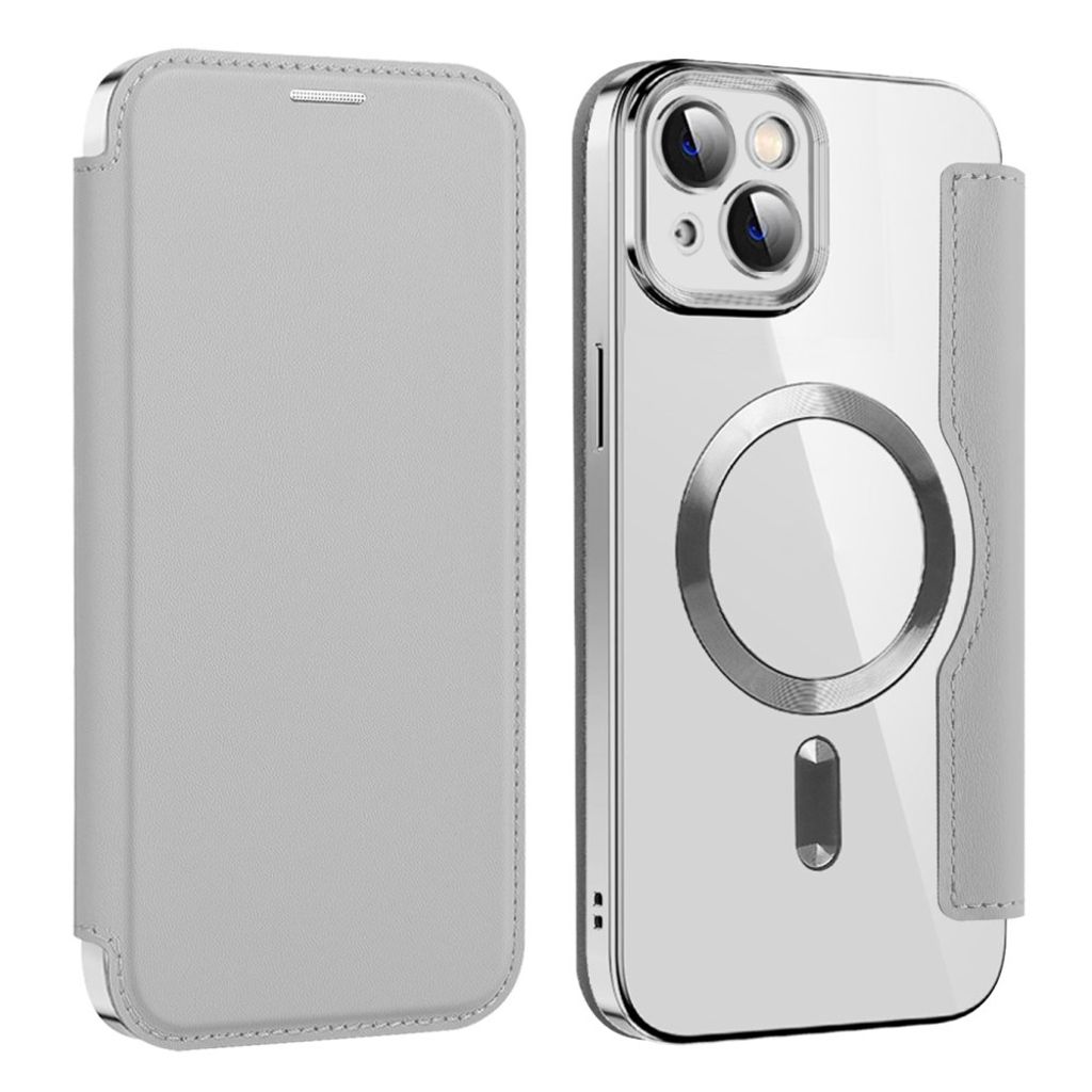 IPhone 14 Plus plånboksfodral MagSafe med RFID-skydd - silver