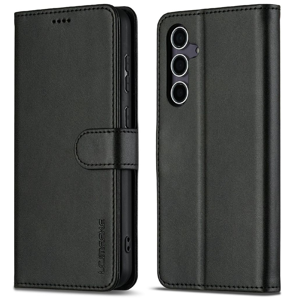 LC.IMEEKE Samsung Galaxy S25 plånboksfodral stativ PU Leather – svart