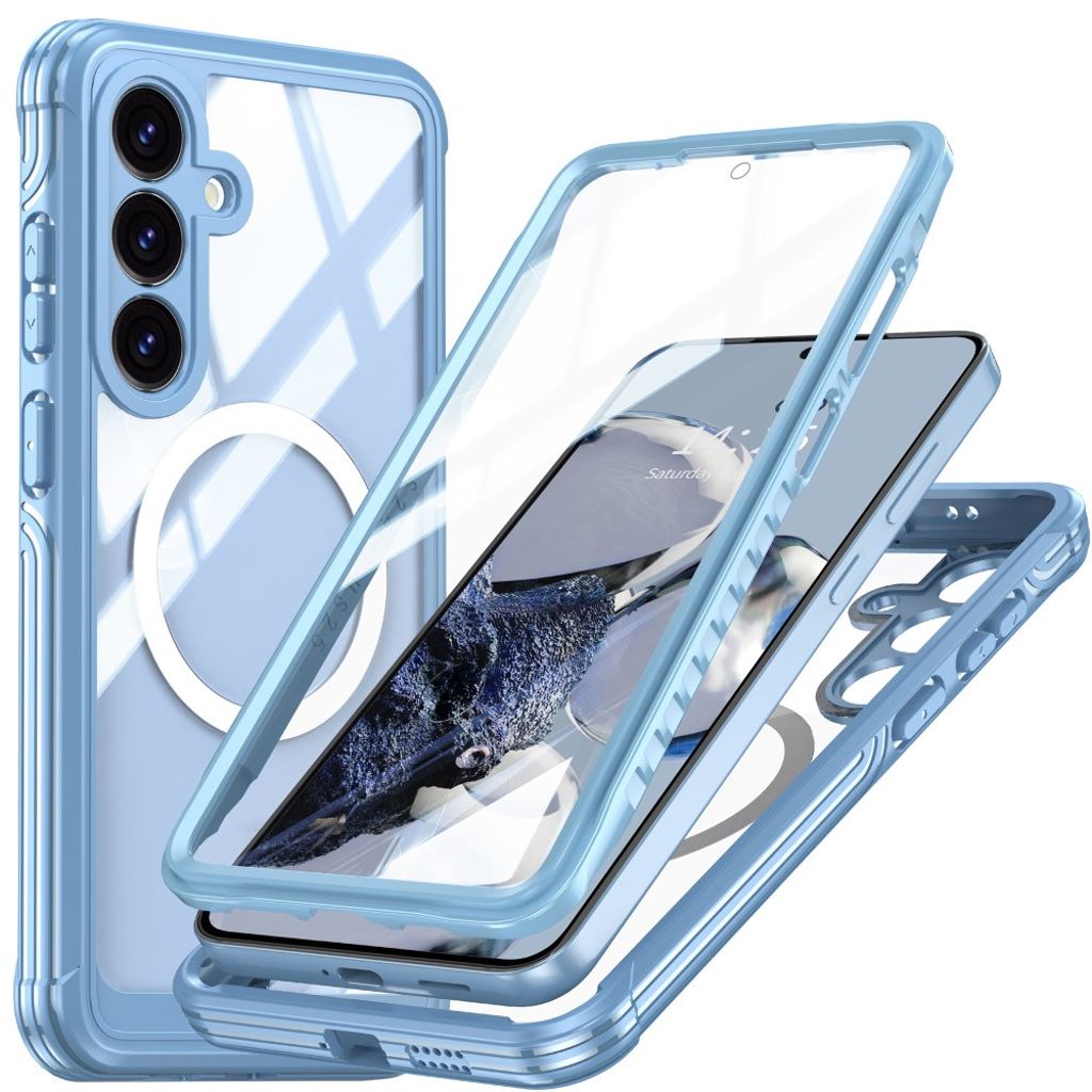Samsung Galaxy S25 FE skal + skärmskydd – Light blå