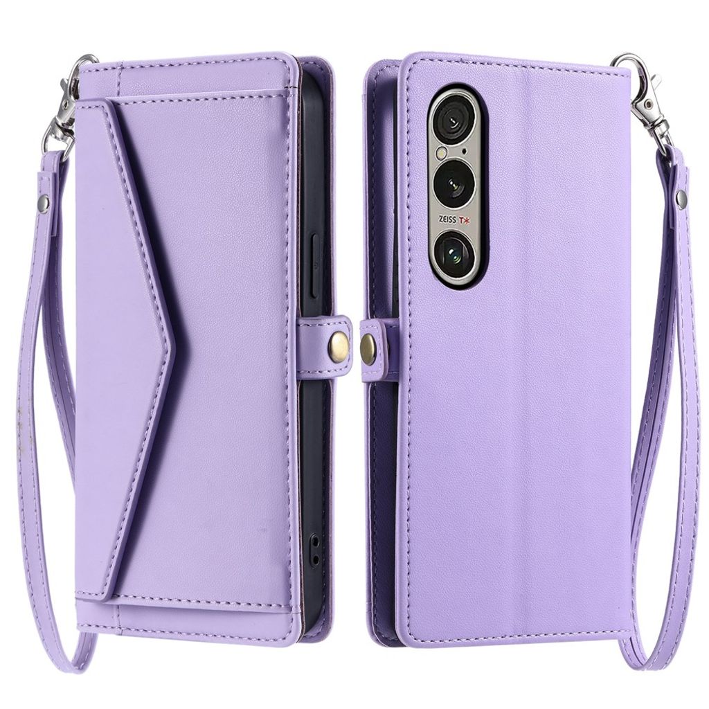 Sony Xperia 1 VII fodral with Carrying strap - lila