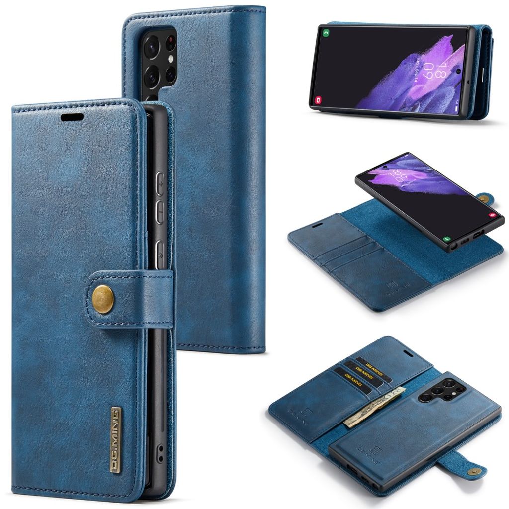 DG.MING Samsung Galaxy S25 Ultra plånboksfodral – blå