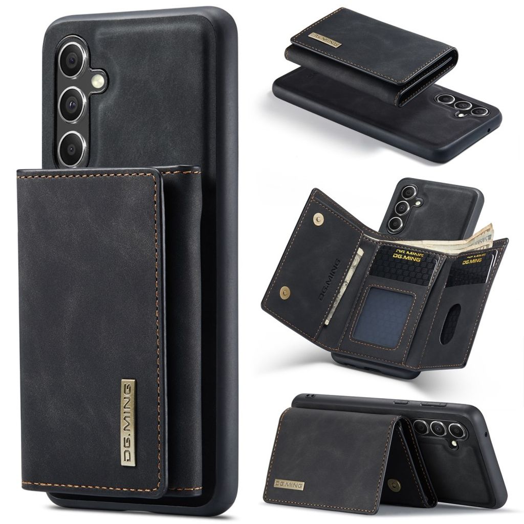 DG.MING Samsung Galaxy S24 FE skal with detachacble wallet – svart