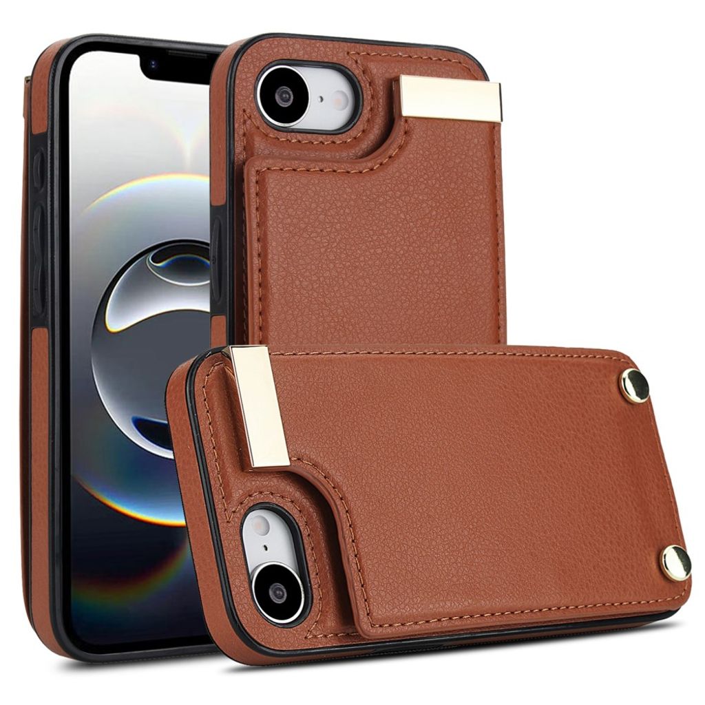 iPhone 17e/16e Skal with Card Holder - Brown