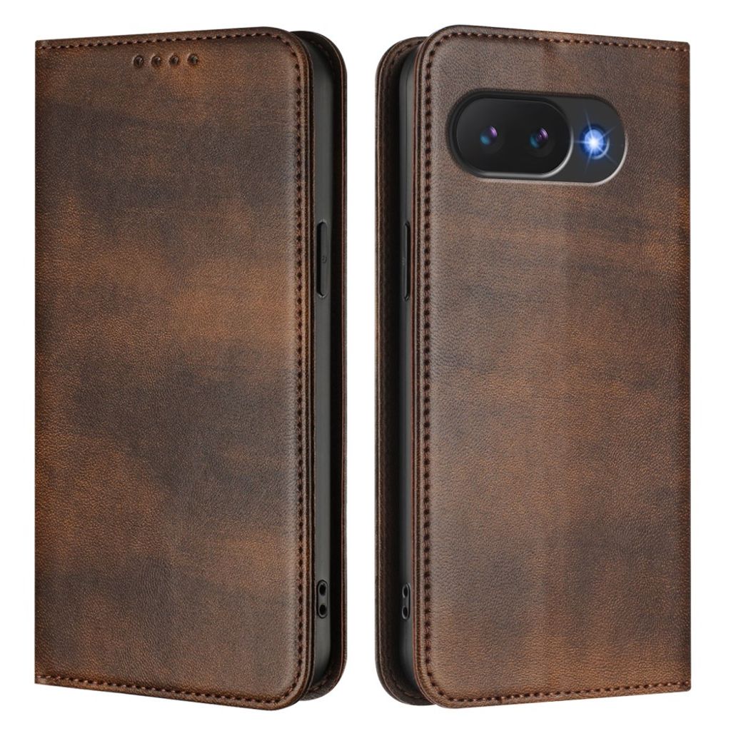 Google Pixel 10a plånboksfodral RFID Blocking PU Leather – brun