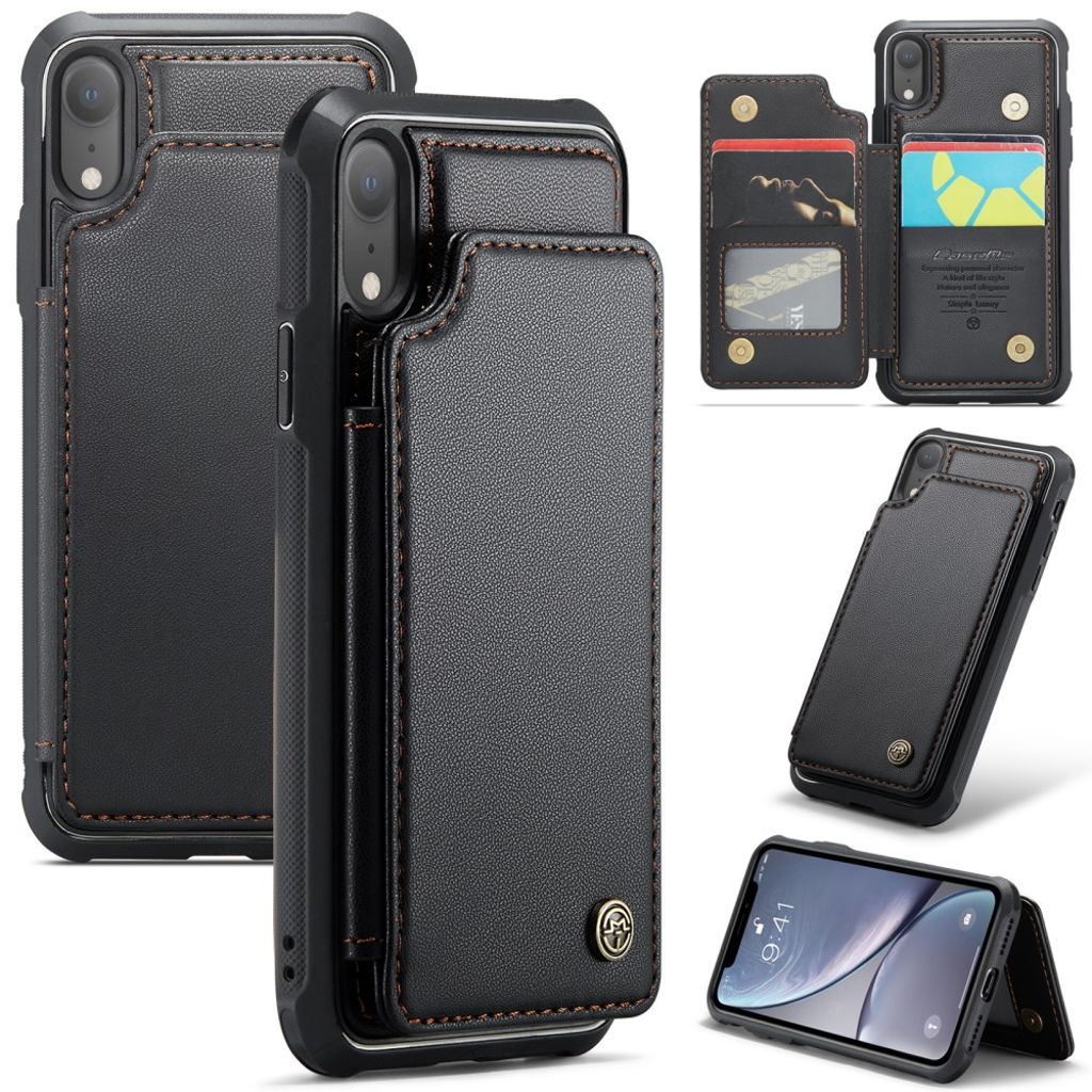CASEME iPhone XR plånboksfodral with RFID Blocking – svart