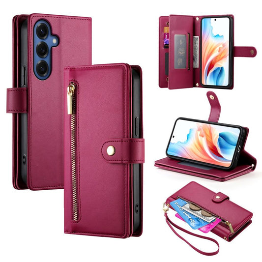 Samsung Galaxy S26 Wallet Cover with Strap - Red