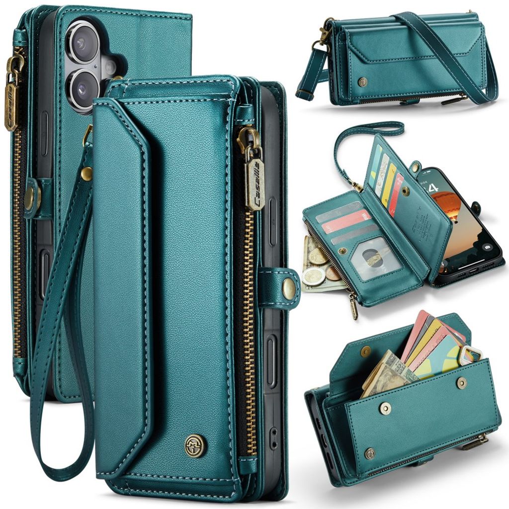 CASEME iPhone 16 Plus Cover with 10 Card Slots - Green