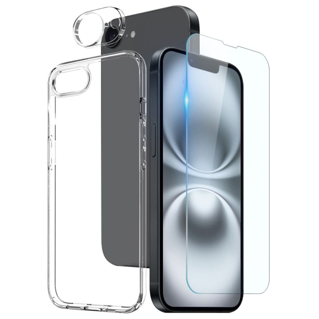 NORTHJO iPhone 17e/16e skal Set Screen & Lens skydd – transparent