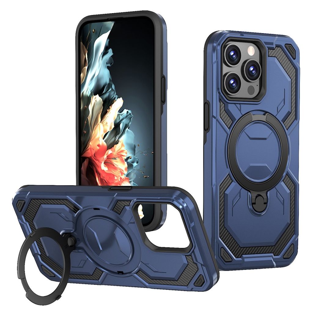IPhone 13 Pro Max skal magnetiskt Ring stöd – blå